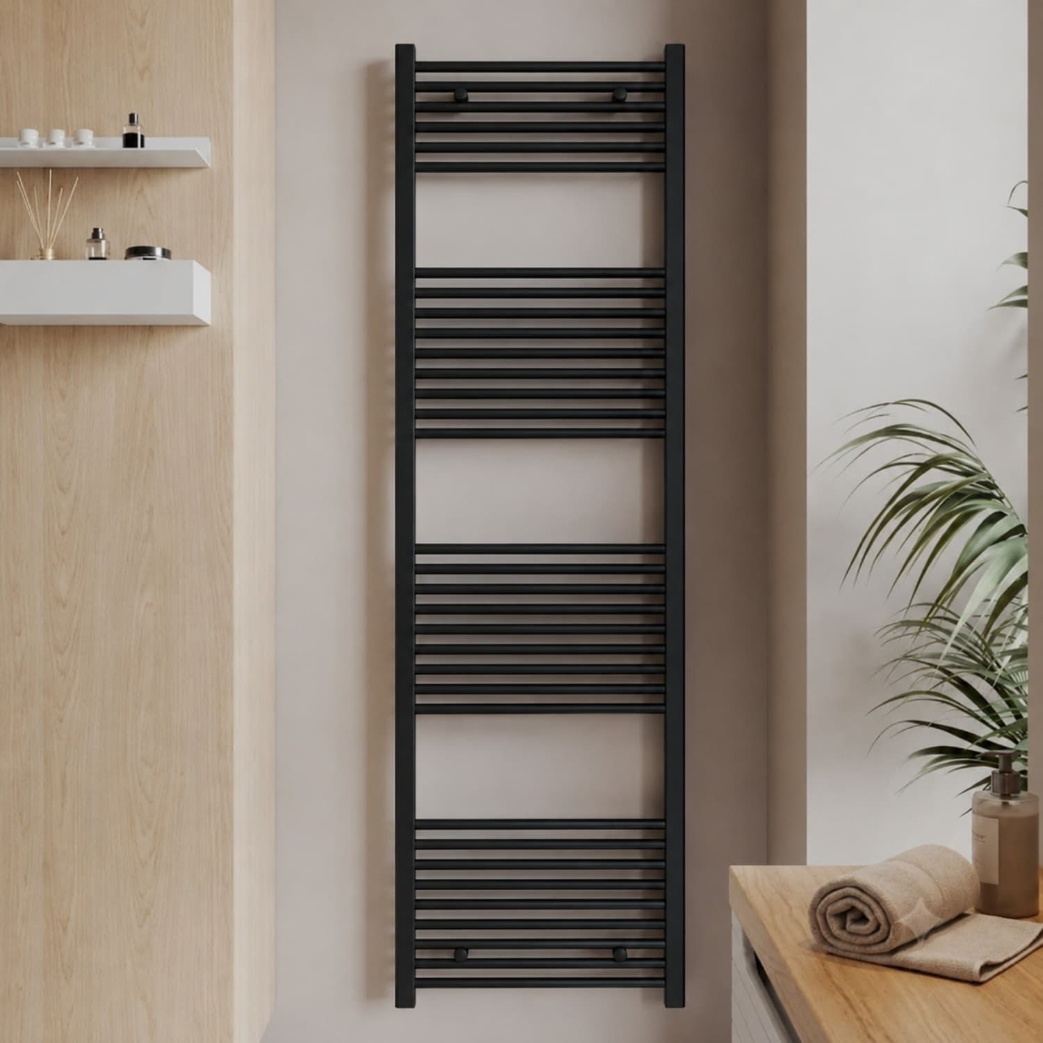 Termoarredo Bagno Scaldasalviette In Acciaio Nero Opaco - 52