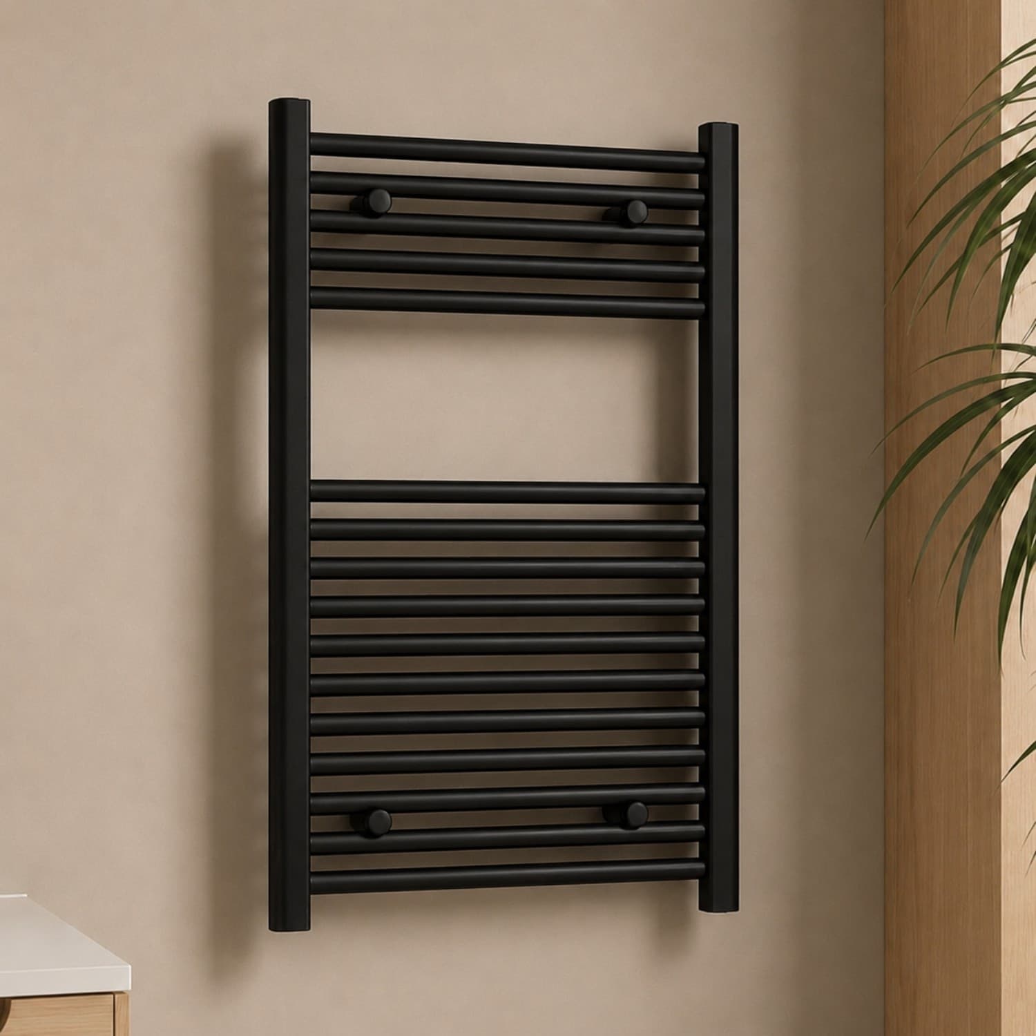 Termoarredo Bagno Scaldasalviette In Acciaio Nero Opaco - 10
