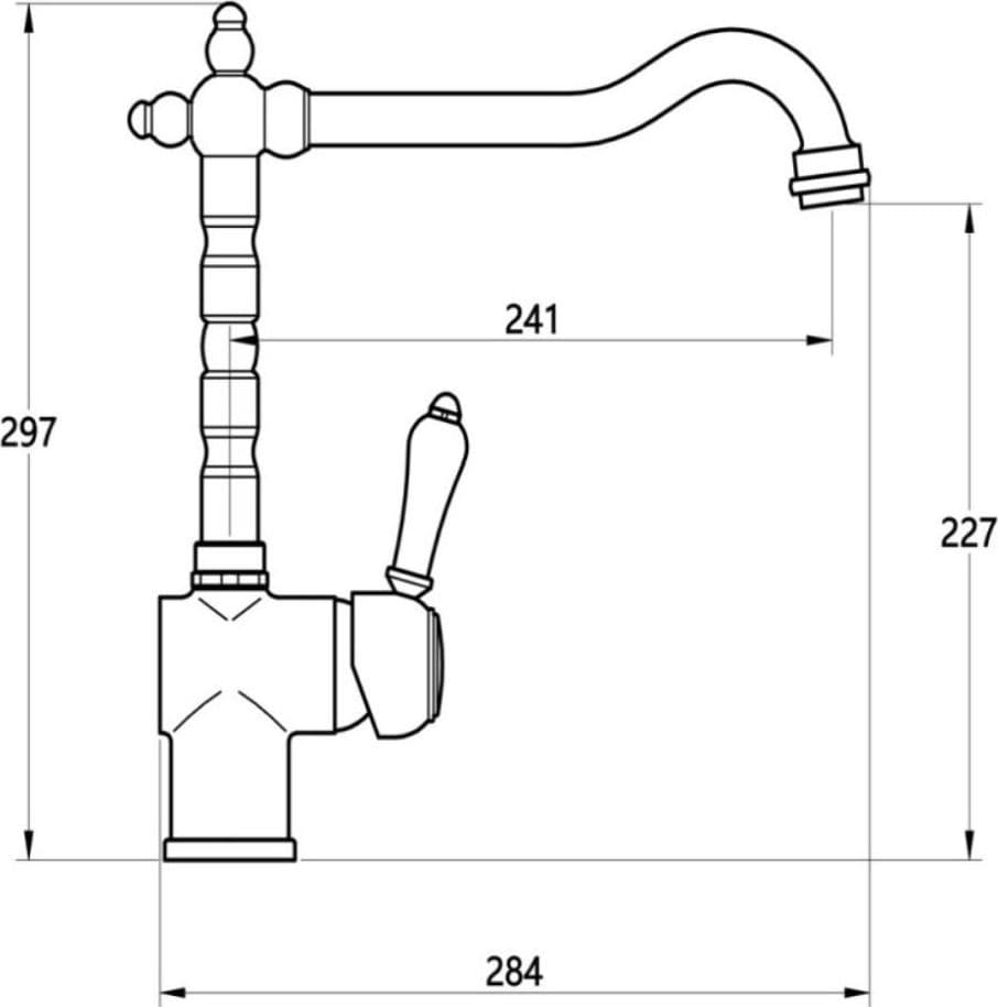 Miscelatore Monoforo Ottone Cucina England One Cromato Erogazione Orientabile - 8