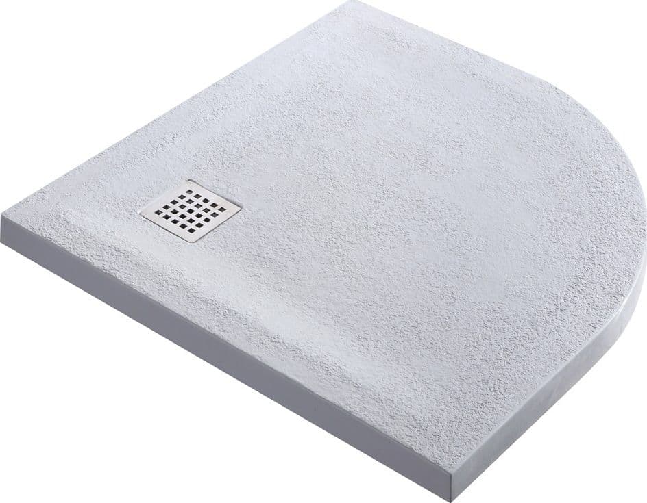 Piatto Doccia Mineral Marmo Resina Curvo Antiscivolo h3,5 cm – 1 pz., L90 x P90 x H3,5 cm, Bianco – Ogomondo – letto