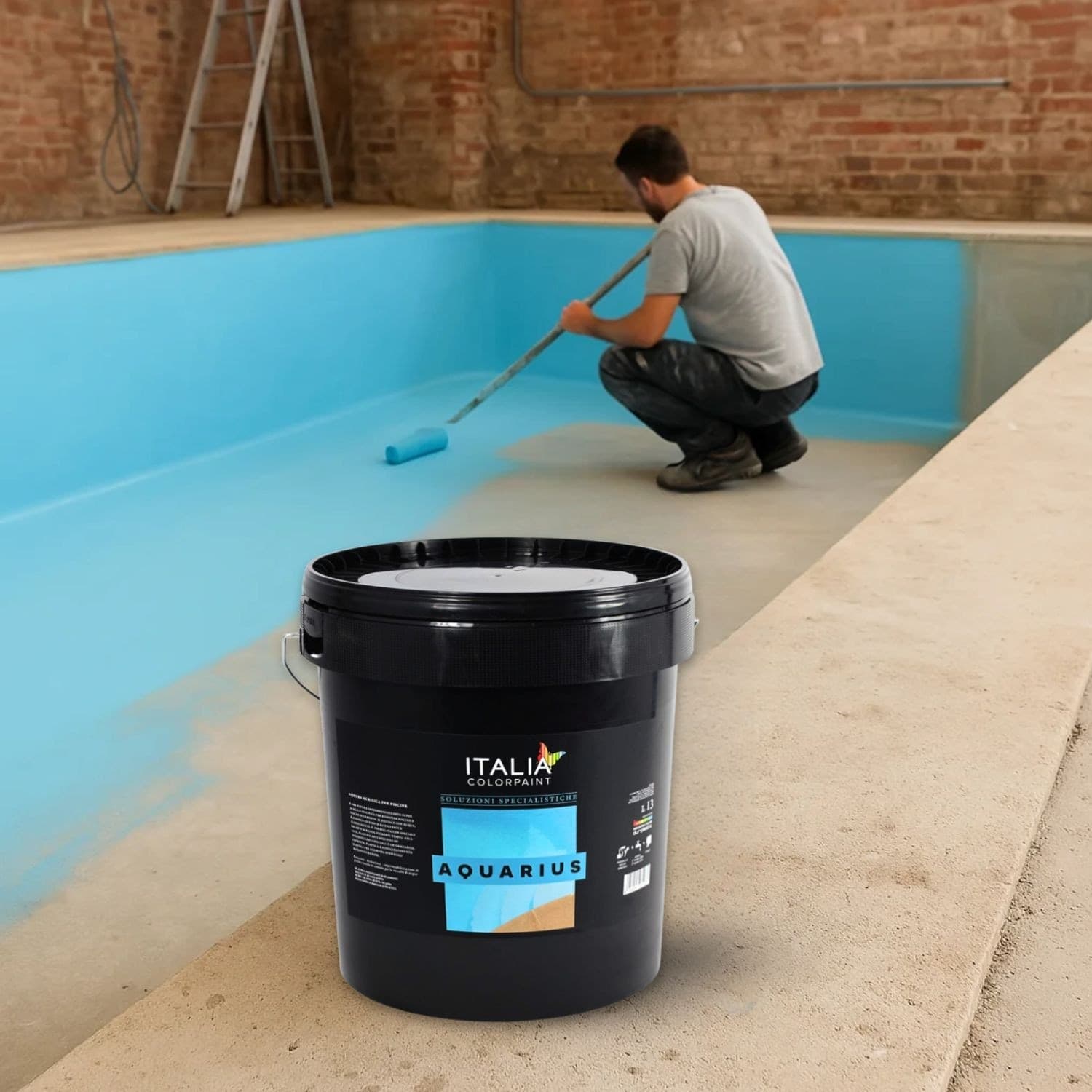 Idropittura Acrilica Specifica per Piscine in Cemento Aquarius - 5