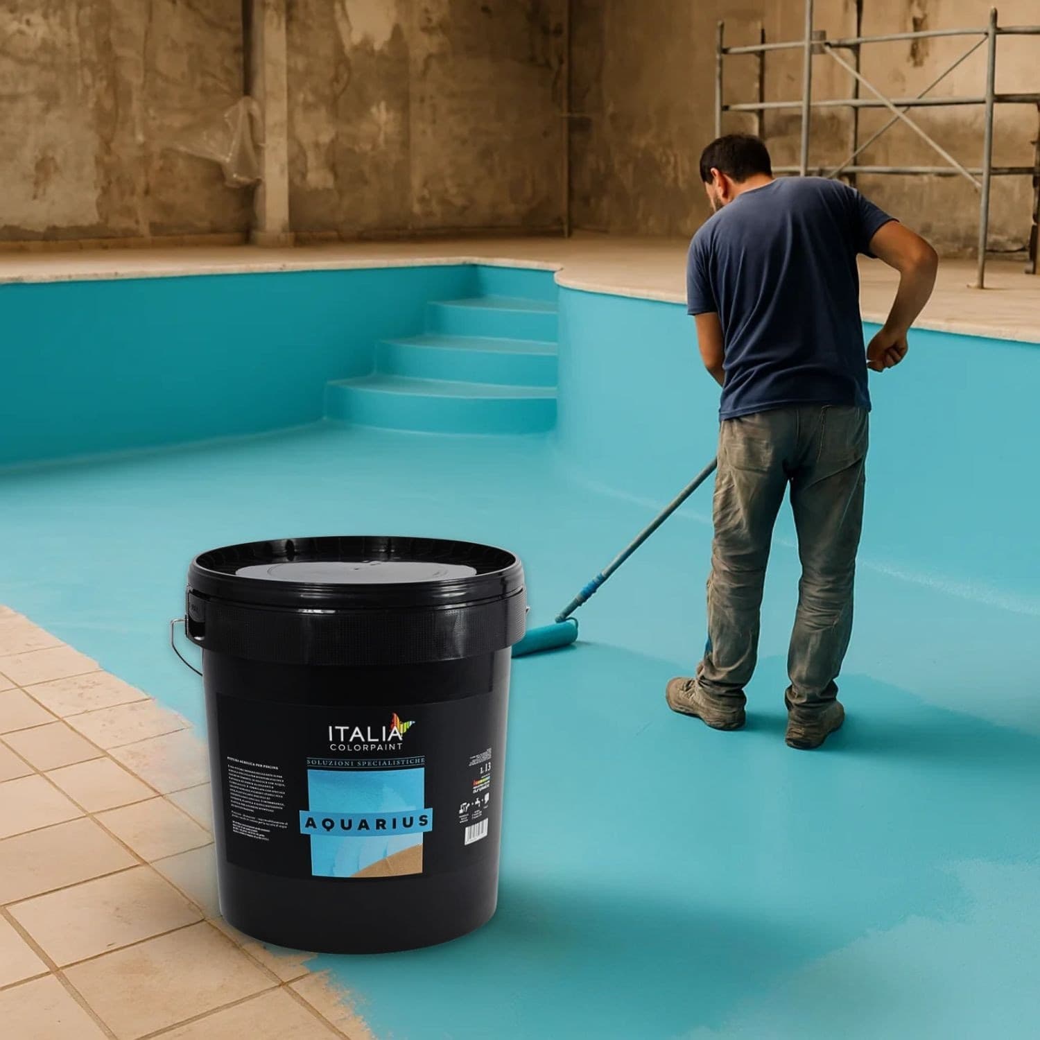 Idropittura Acrilica Specifica per Piscine in Cemento Aquarius - 6