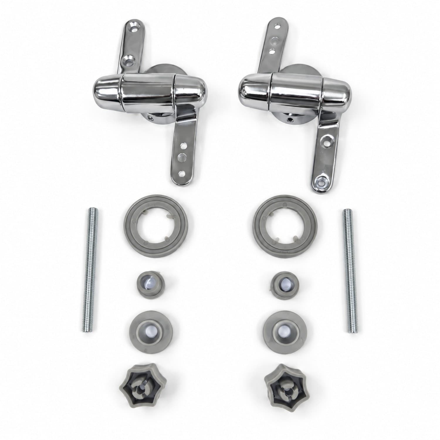 Ogomondo Cerniere Cromate Sedile WC Copriwater Supporti Staffe Frizionato Soft - 2