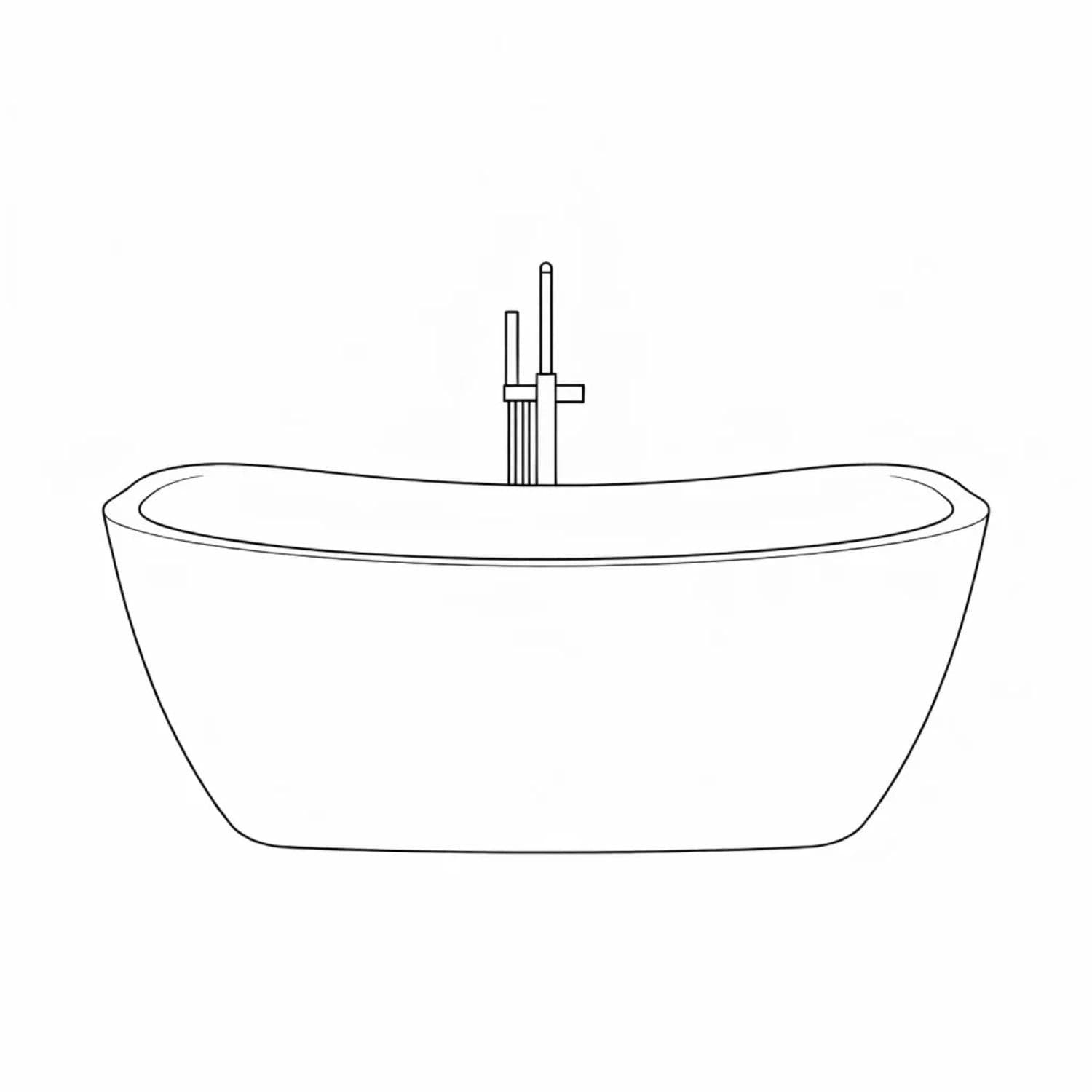 Vasca Da Bagno Rettangolare Freestanding Bianco Lucido In Acrilico - 7