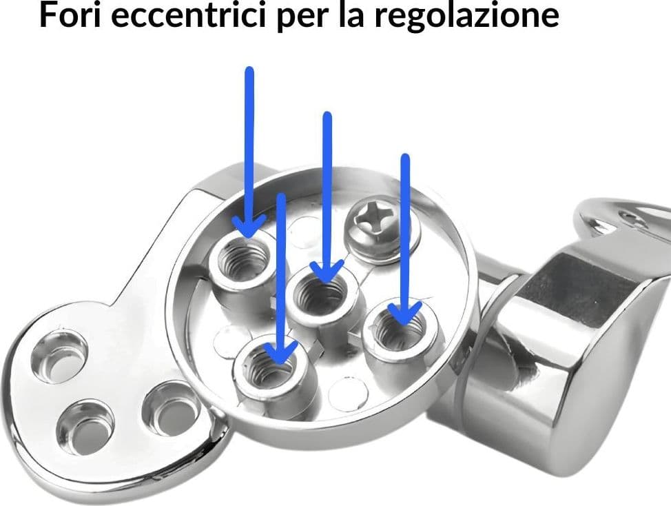 Ogomondo Cerniere Cromate Sedile WC Copriwater Staffe Frizionato Soft Chiusura Rallentata - 5