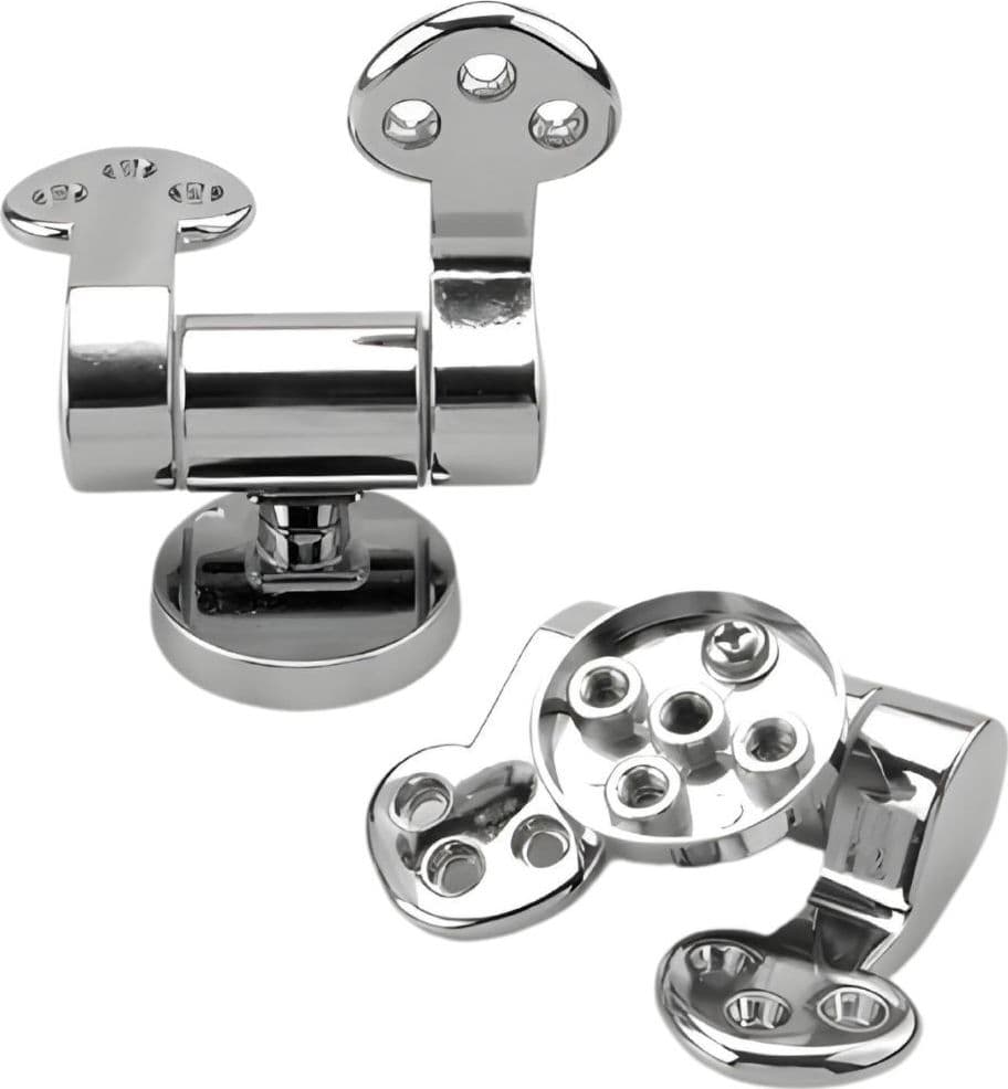 Ogomondo Cerniere Cromate Sedile WC Copriwater Staffe Frizionato Soft Chiusura Rallentata - 6