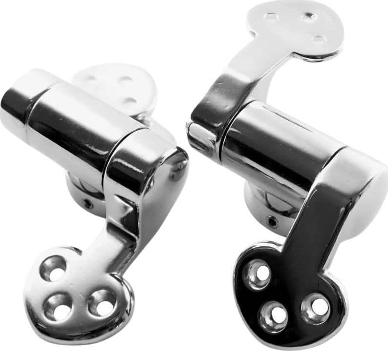 Ogomondo Cerniere Cromate Sedile WC Copriwater Staffe Frizionato Soft Chiusura Rallentata - 7