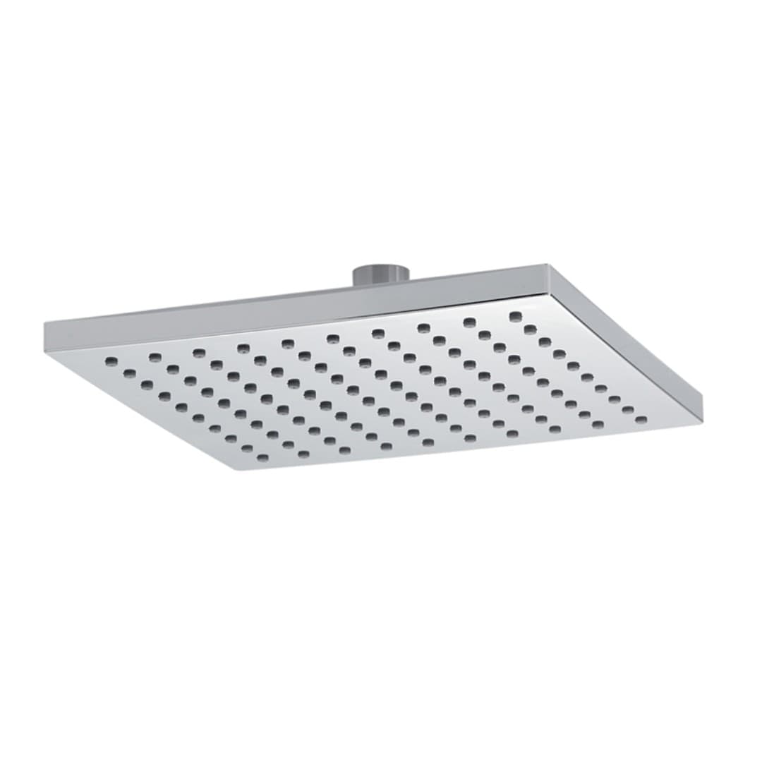 Braccio Doccia Ottone Cromato + Soffione Doccia Quadrato Ottone Cromato 200x200x8 mm - 3