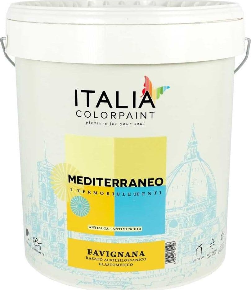 Italia Colorpaint Favignana Rasato Acrilsilossanico Elastomerico Termoriflettente – 1 pz., Kg 20, Bianco – classico
