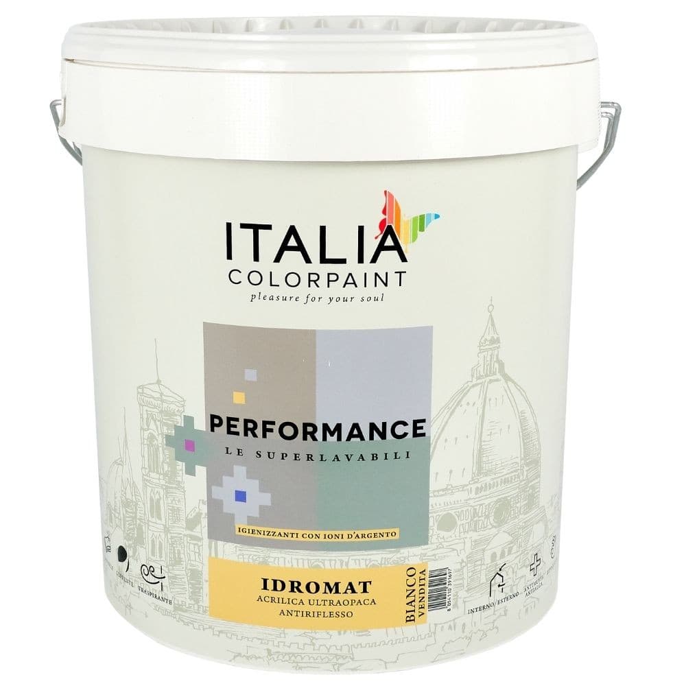 Idromat Idropittura Acrilica Opaca Superlavabile Performance Ioni di Argento - 6