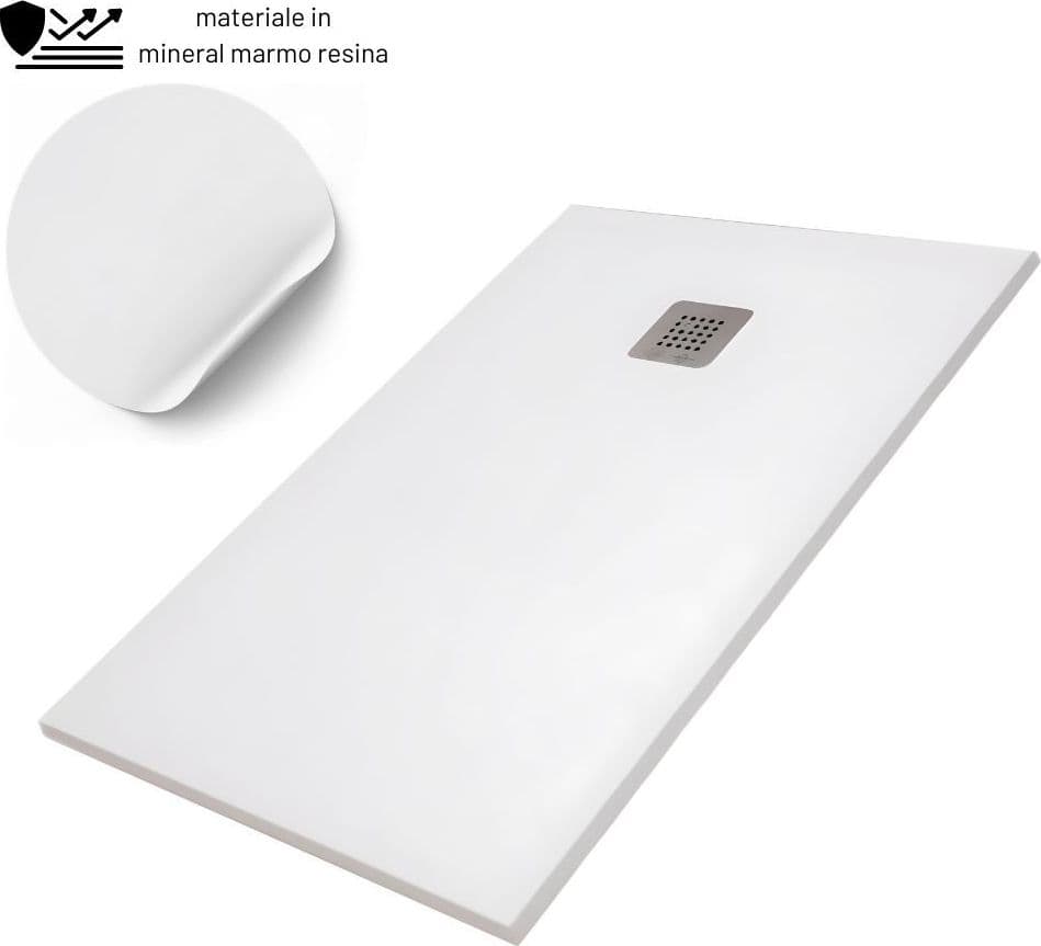 Piatto Doccia Mineral Marmo Resina Antiscivolo h3,5 cm con Piletta - 26