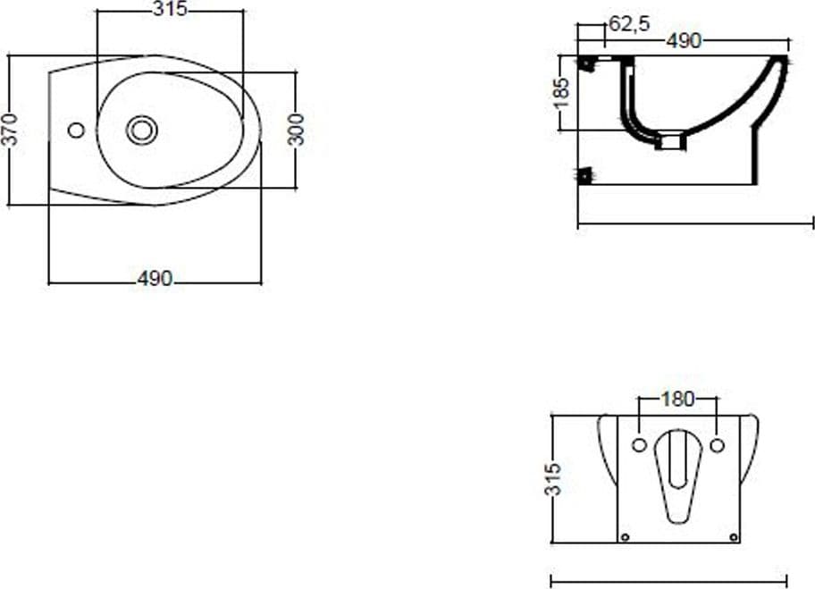 Ogomondo Sanitari Ceramica Dark SOSPESI Vaso WC Bidet Sedile - 3