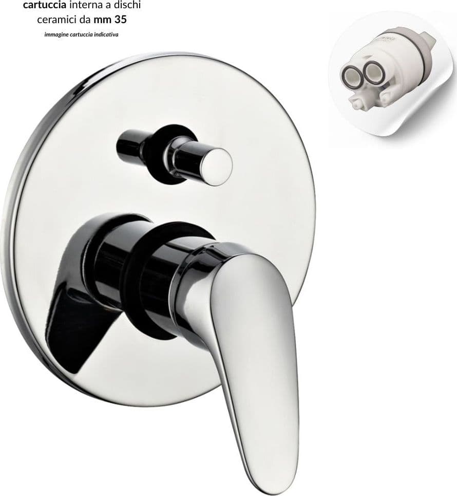 Kit Doccia Tondo Completo di Soffione Doccetta e Miscelatore con Deviatore Delfino - 9