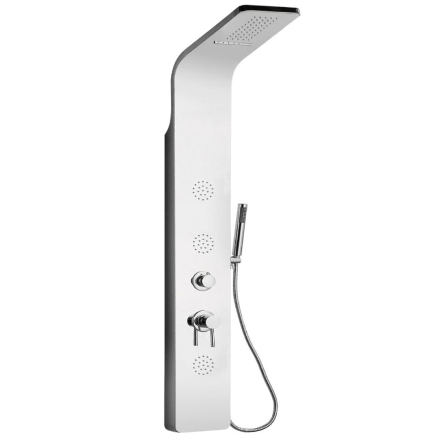 Colonna Doccia 007 4 Funzioni Acciaio Inox 3 Bocchette Idro Lombari 20x53x150 cm
