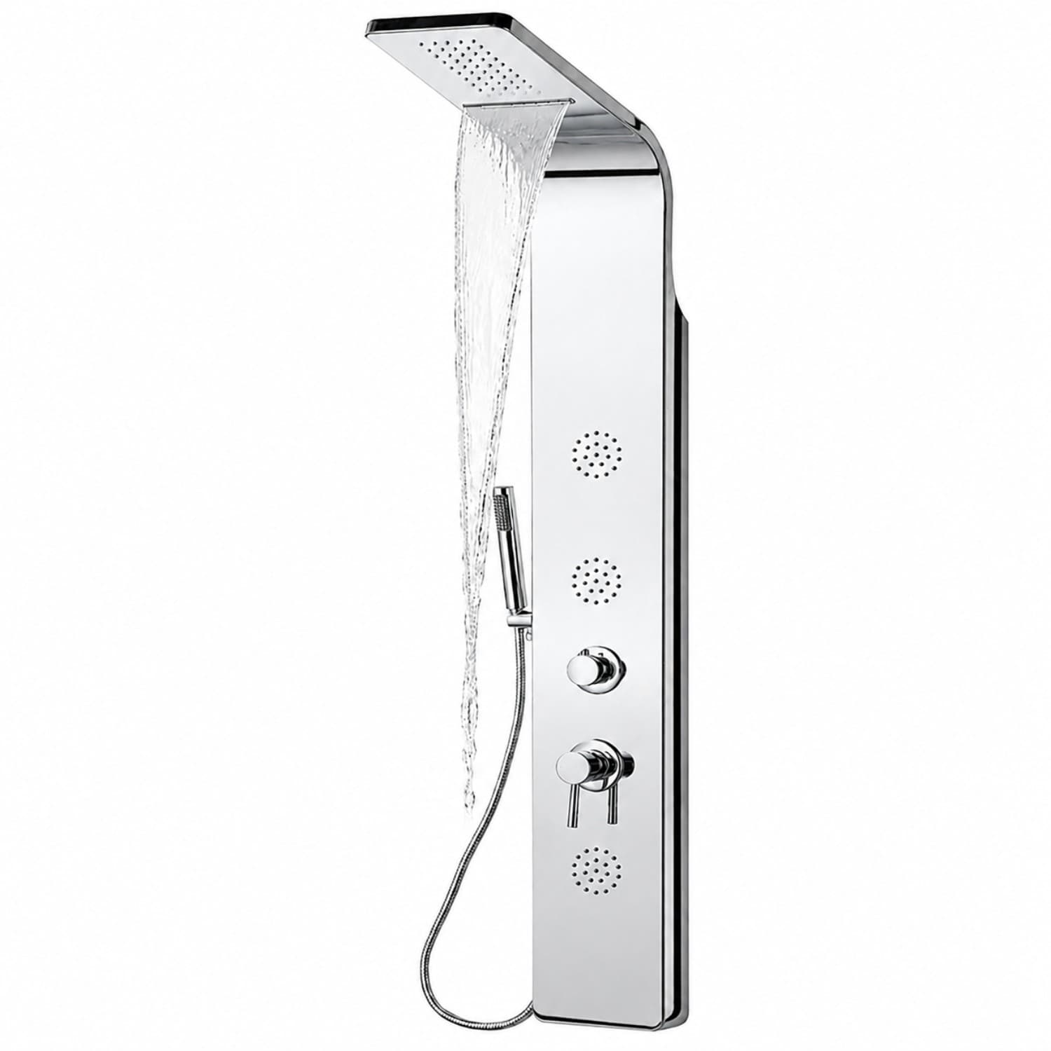 Colonna Doccia 007 4 Funzioni Acciaio Inox 3 Bocchette Idro Lombari 20x53x150 cm - 11