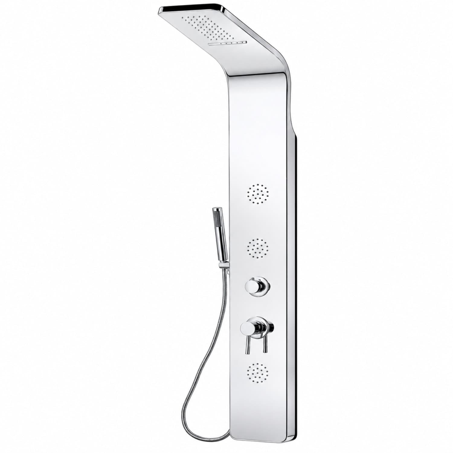 Colonna Doccia 007 4 Funzioni Acciaio Inox 3 Bocchette Idro Lombari 20x53x150 cm - 9