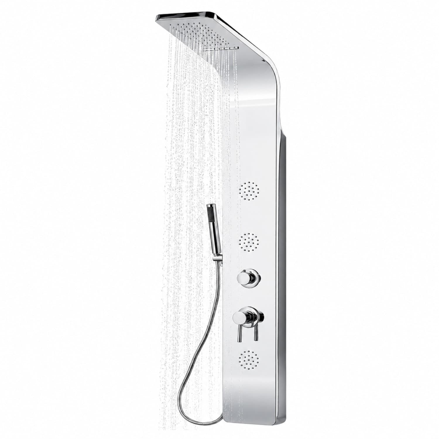 Colonna Doccia 007 4 Funzioni Acciaio Inox 3 Bocchette Idro Lombari 20x53x150 cm - 10