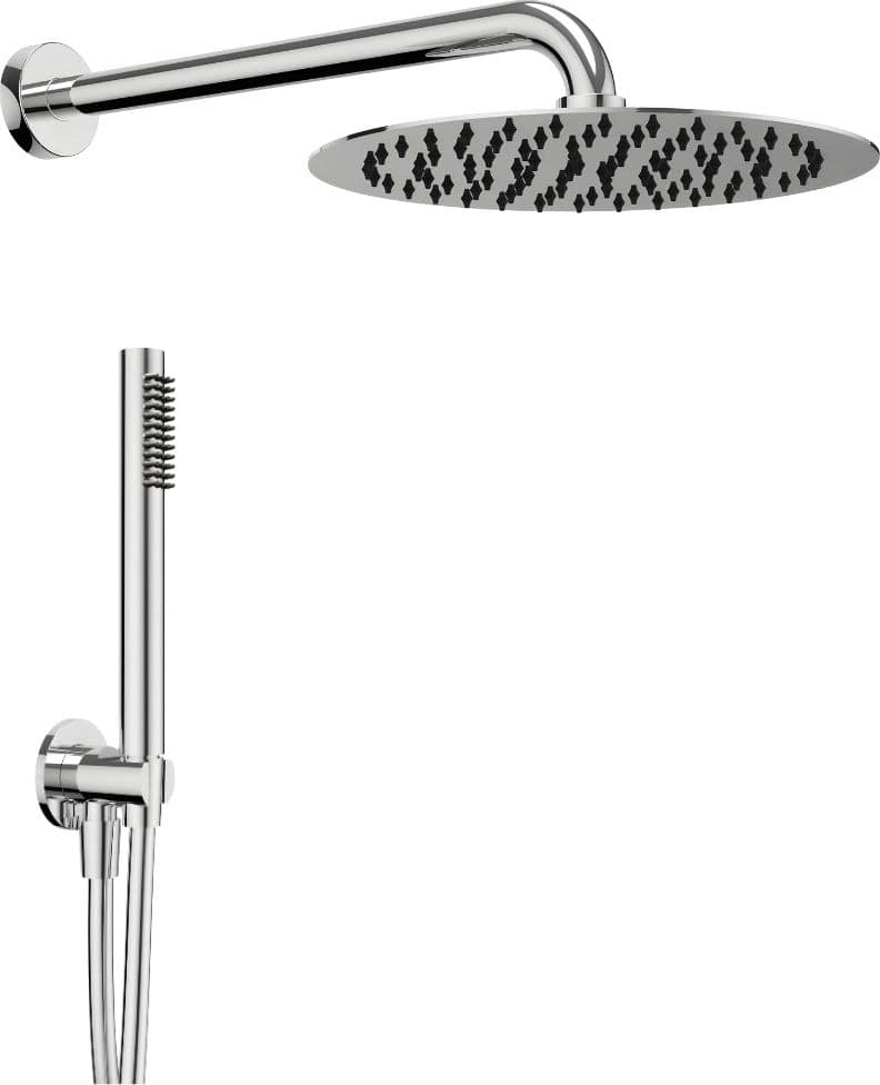 Kit doccia tondo diametro cm 25 doccino flessibile cm 150 pvc ugelli anticalcare - 13