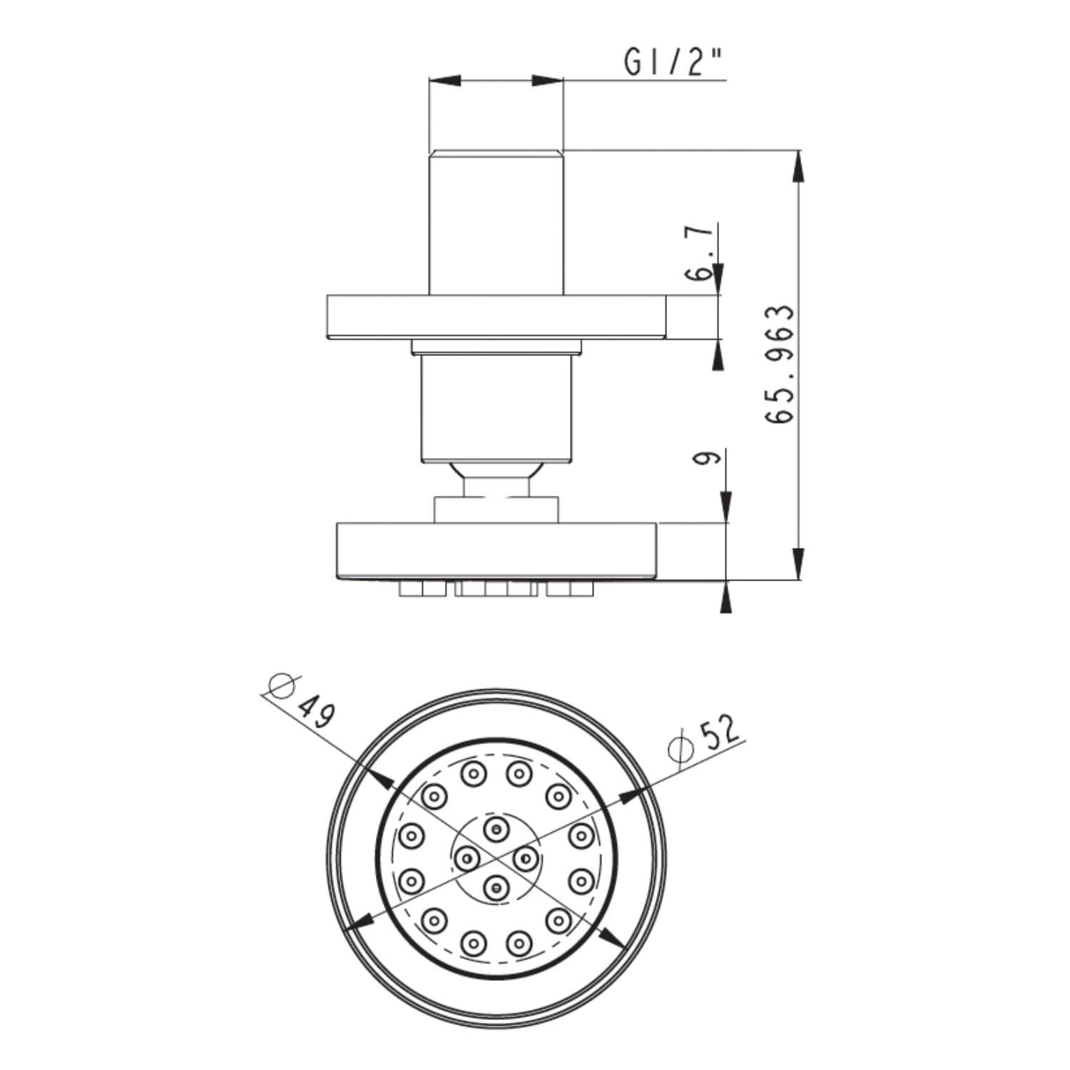 Bocchetta Idro Tonda In Ottone Cromato Ugelli Autopulenti - 6