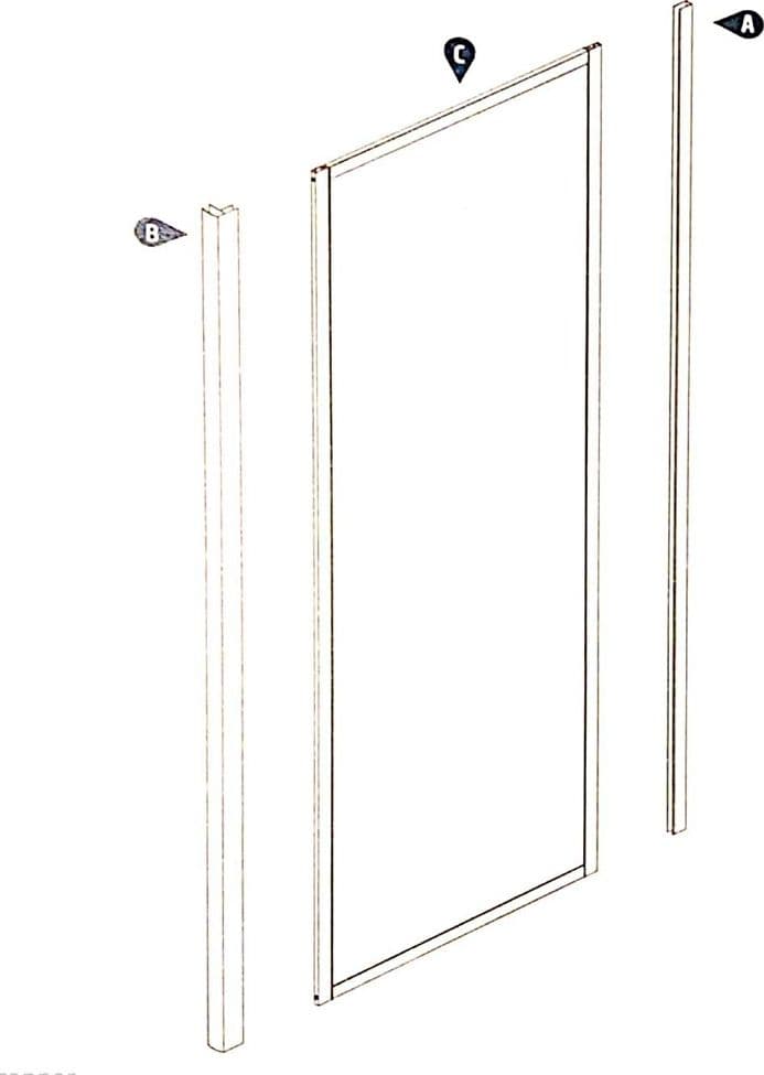 Ogomondo Lato Fisso Box Doccia Slide Adatto per Porta Scorrevole Slide Varie Misure Cristallo Temprato - 2