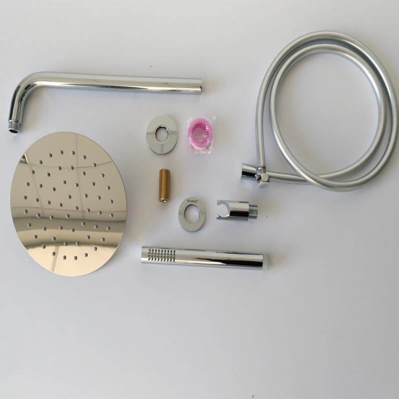 OGOMONDO Kit Doccia Tondo 4 Completo di Soffione Doccetta e Miscelatore con Deviatore Red - 3