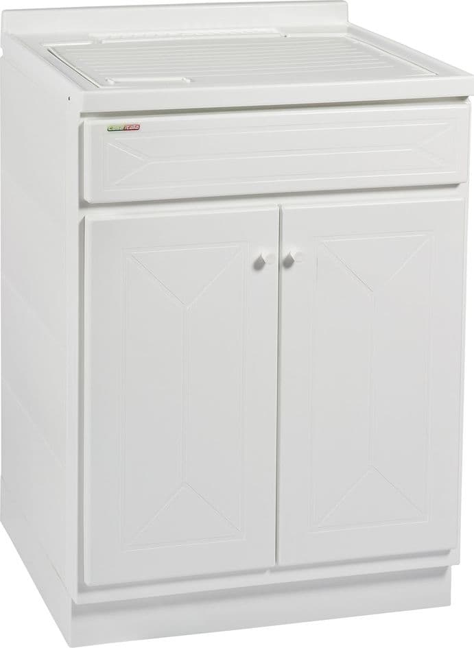 Lavatoio Lavello In Resina Doppia Singola Anta Varie Misure Mobile In Pvc Interno Esterno Bianco - 3