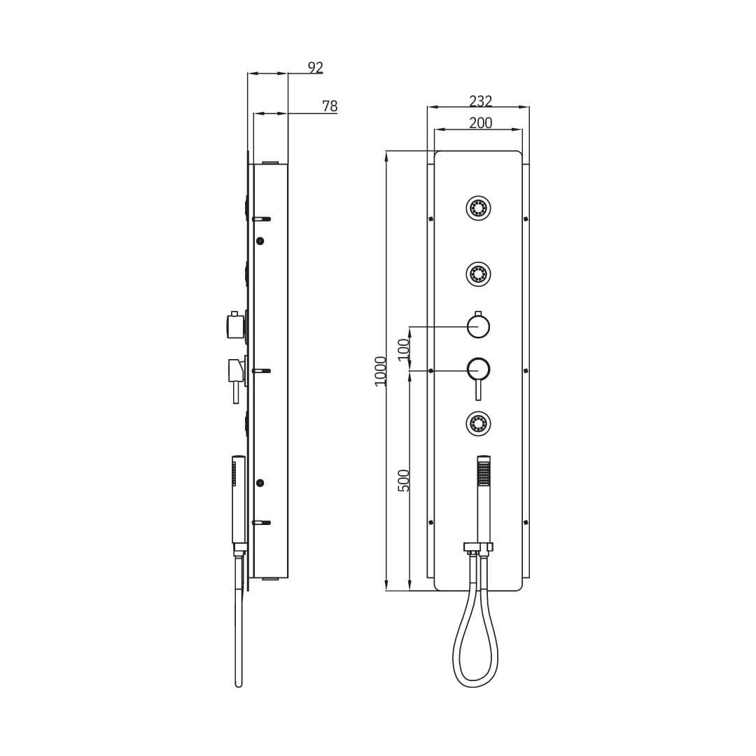 Wall Kit A Parete Da Incasso A Muro Acciaio Inox Cromato Lucido Deviatore Doccetta Doccia - 2