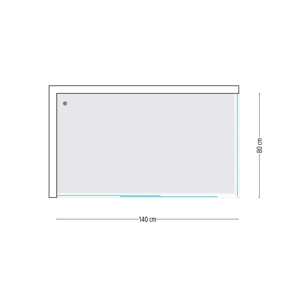 Ogomondo Cabina Doccia Slide 2 Lati Cristallo Temprato Trasparente 140x80 + Piatto Doccia Porcellana h6,5cm - 6