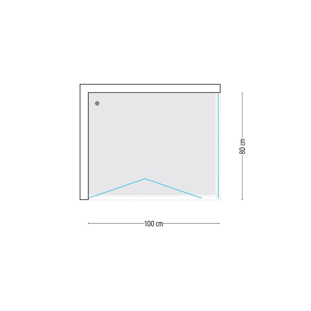 Cabina Doccia 2 Lati con Porta a Soffietto Cristallo Trasparente 100x80 cm - 4