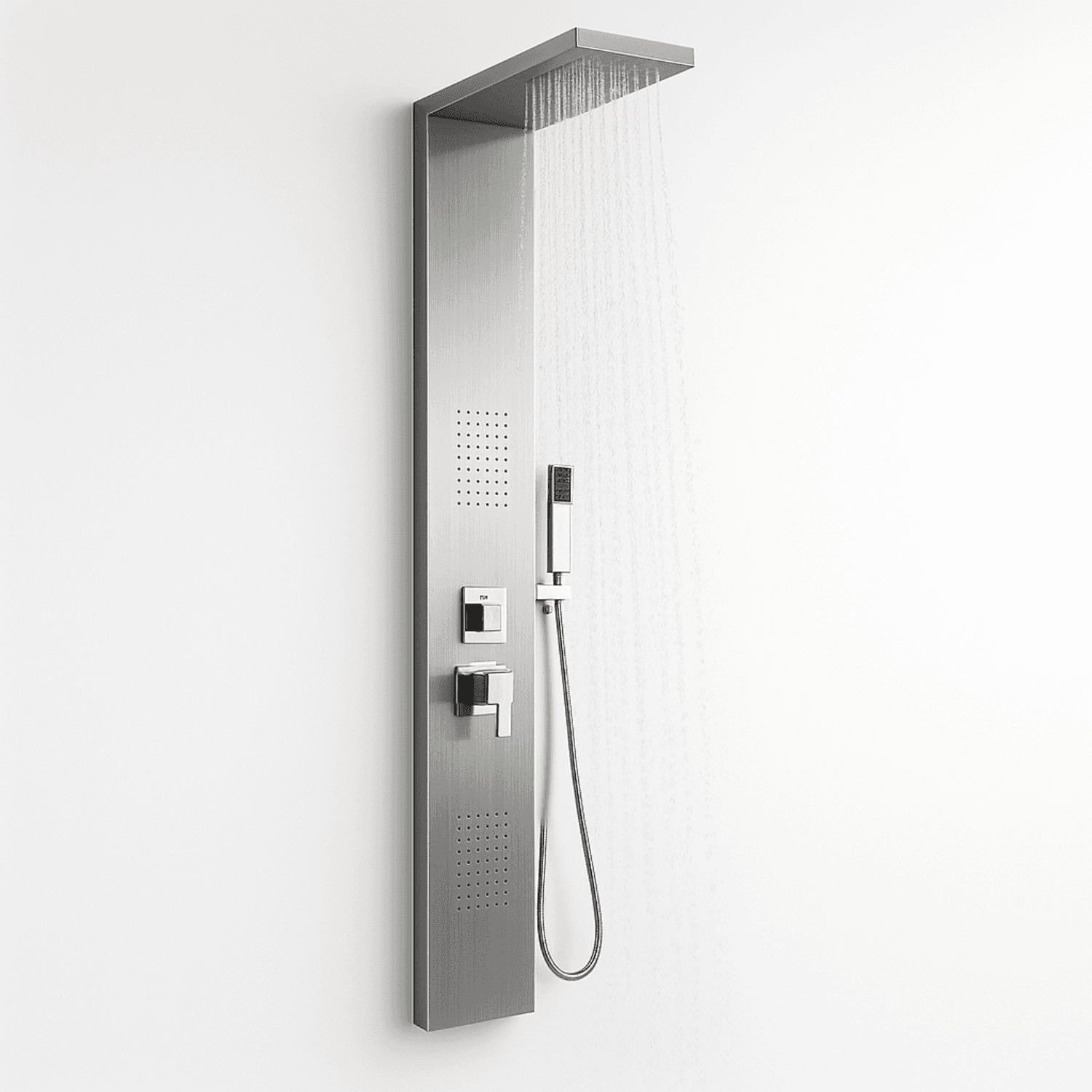 Colonna Doccia 002 4 Funzioni Acciaio Inox Getto A Cascata 2 Bocchette Idro Lombari L20xP44xH170 - 16