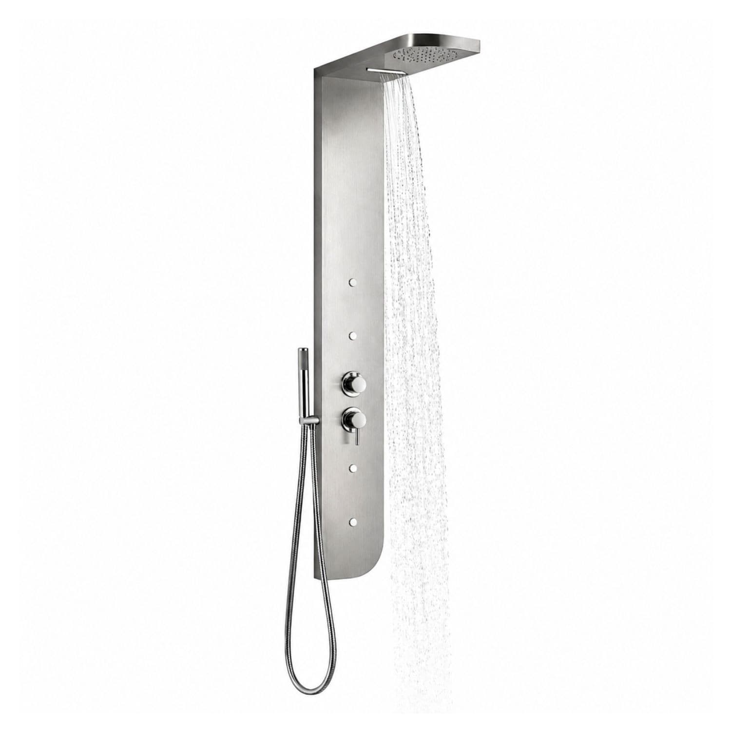 Colonna Doccia acciaio inox 4 funzioni getto a cascata 4 bocchette idro lombari L20xP50xH150 005 - 8