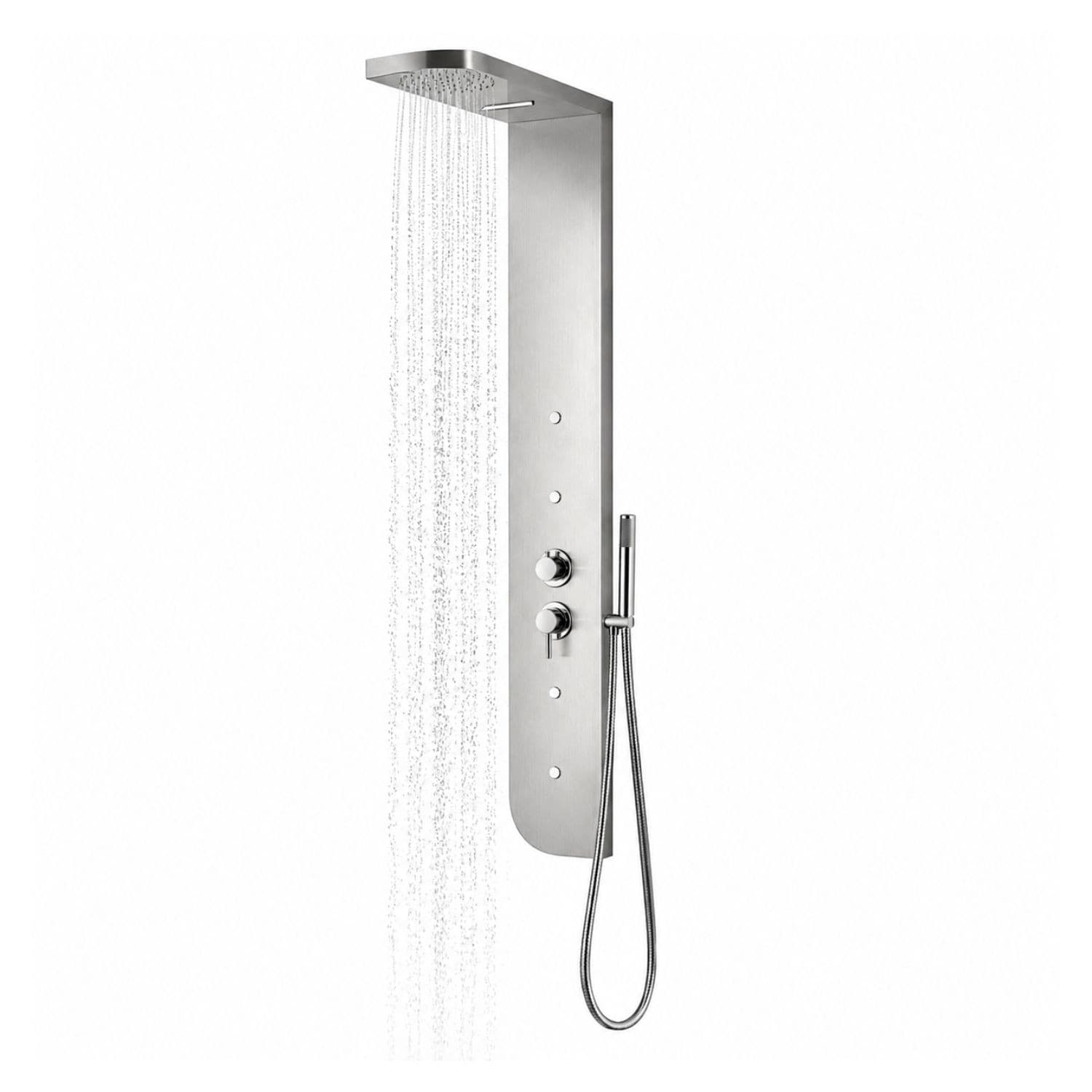 Colonna Doccia acciaio inox 4 funzioni getto a cascata 4 bocchette idro lombari L20xP50xH150 005 - 9