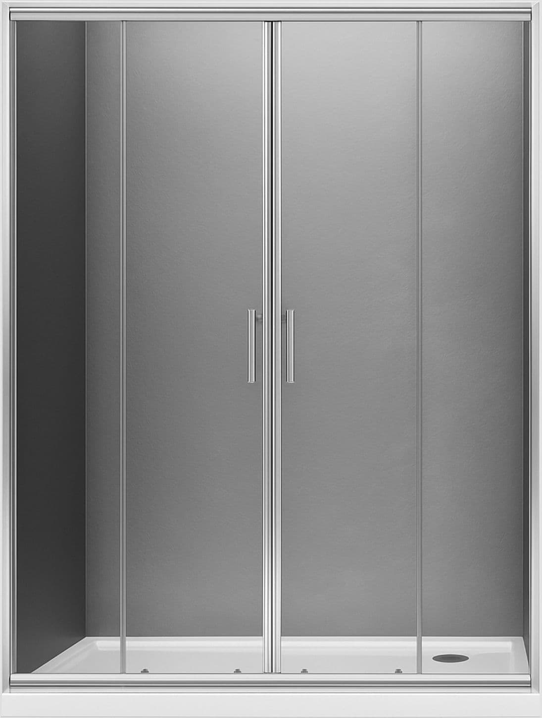 Porta Doccia Scorrevole Slide4 per Nicchia Quattro Ante Cristallo Trasparente – 1 pz., 136-142 x h190 cm trasparente –