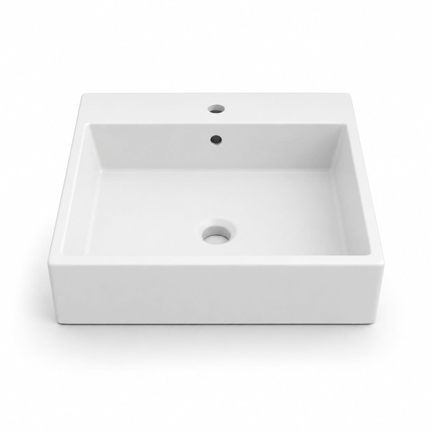 Lavabo Da Appoggio In Ceramica Bianco Lucido Per Arredare Il Bagno - 6