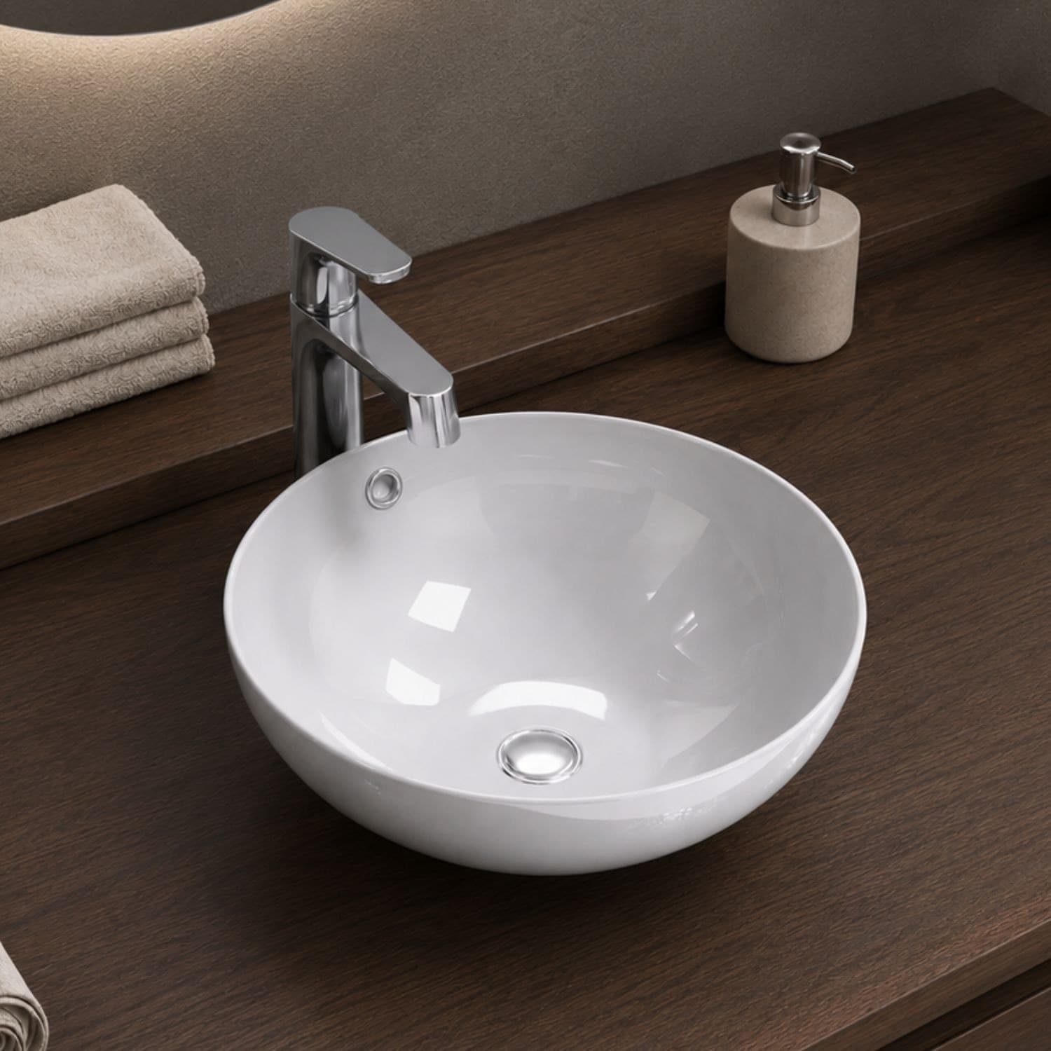 Lavabo Da Appoggio Ceramica Bianco Tondo Lavandino Lavello Arredo 42x42x17,5 Cm Fai da te/Attrezzature per cucine e bagni/Attrezzature per bagni/Lavandini bagno/Lavabi Ogomondo - Martina Franca, Commerciovirtuoso.it