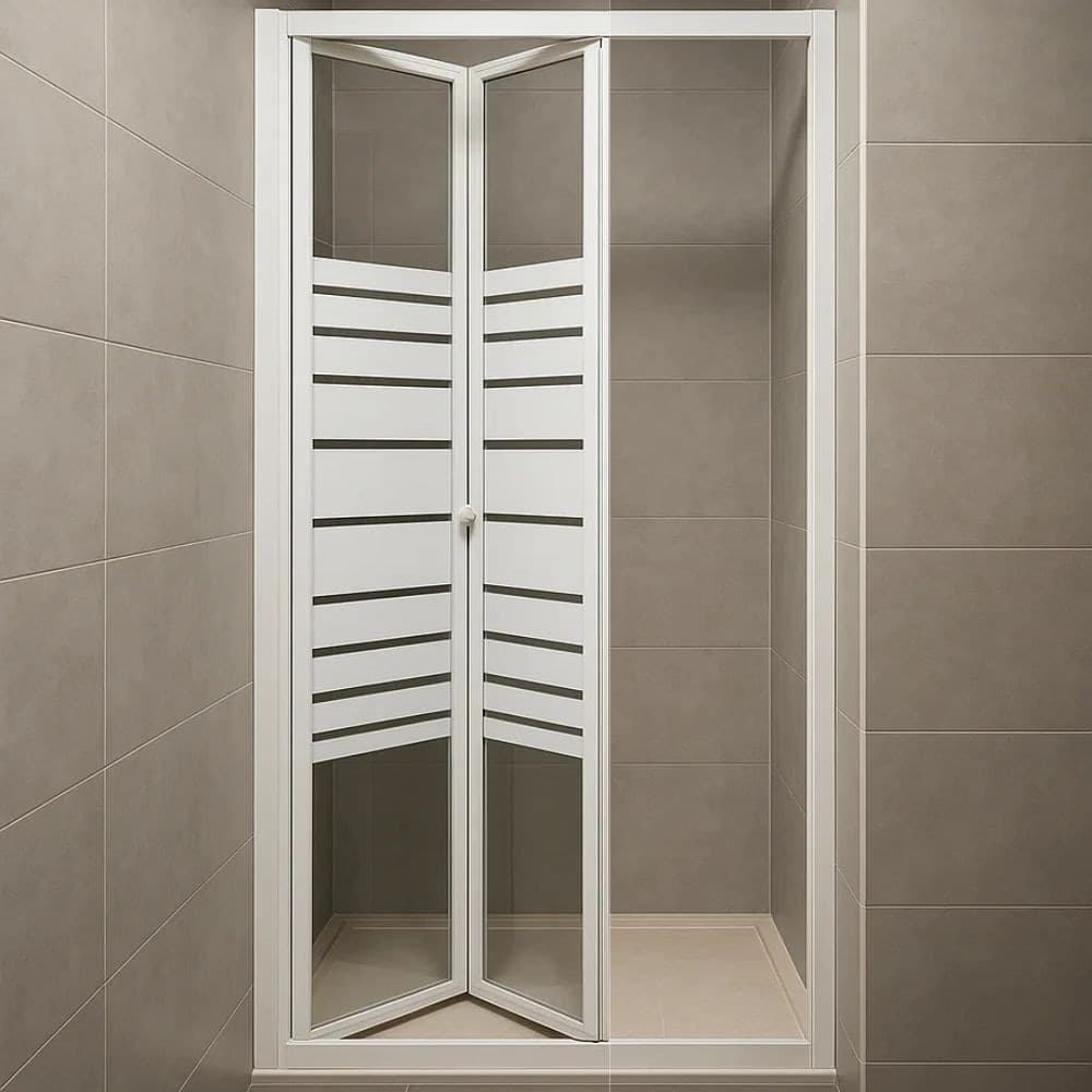 Porta doccia a soffietto  book cristallo temprato profilo bianco bianco - 38