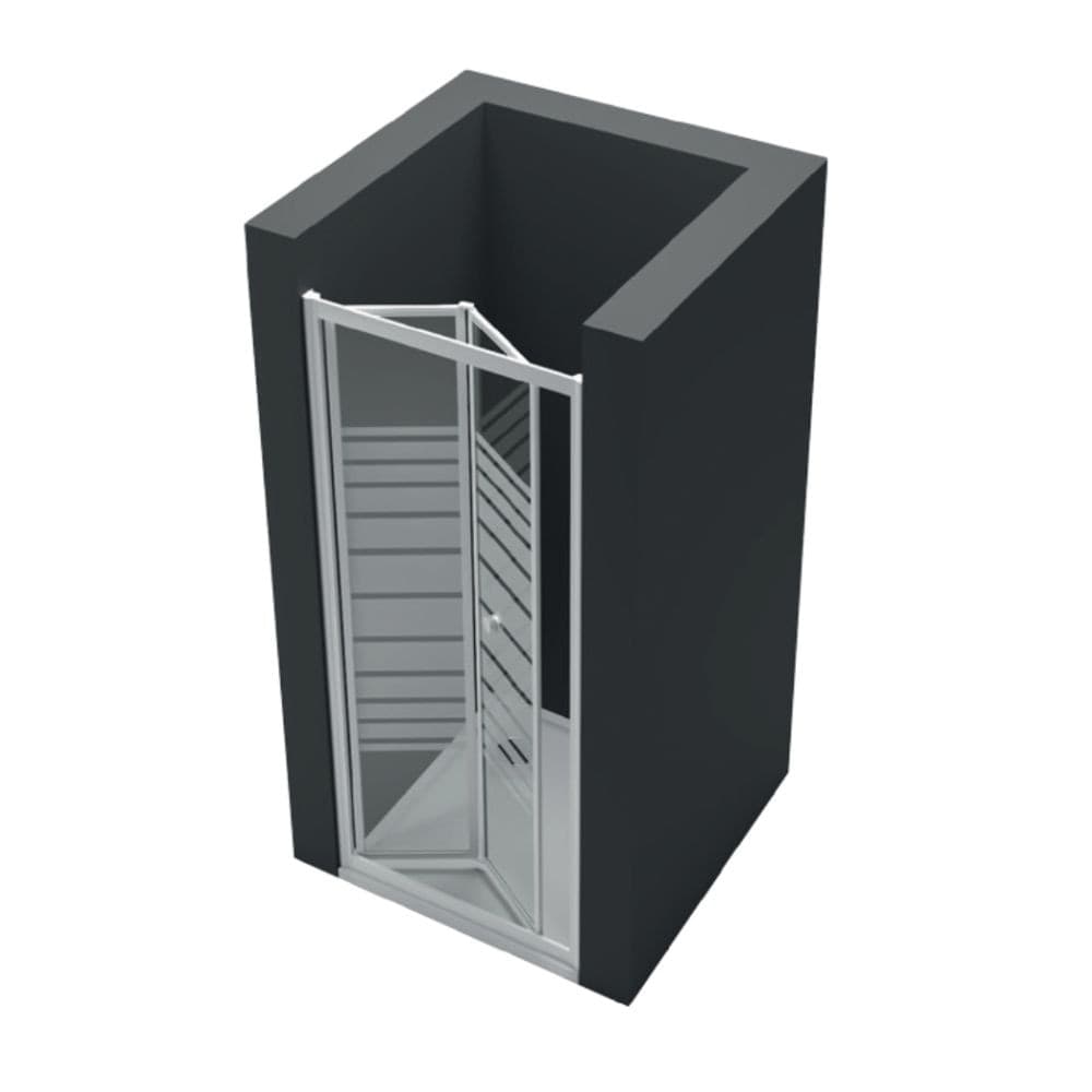 Porta doccia a soffietto  book cristallo temprato profilo bianco bianco - 51