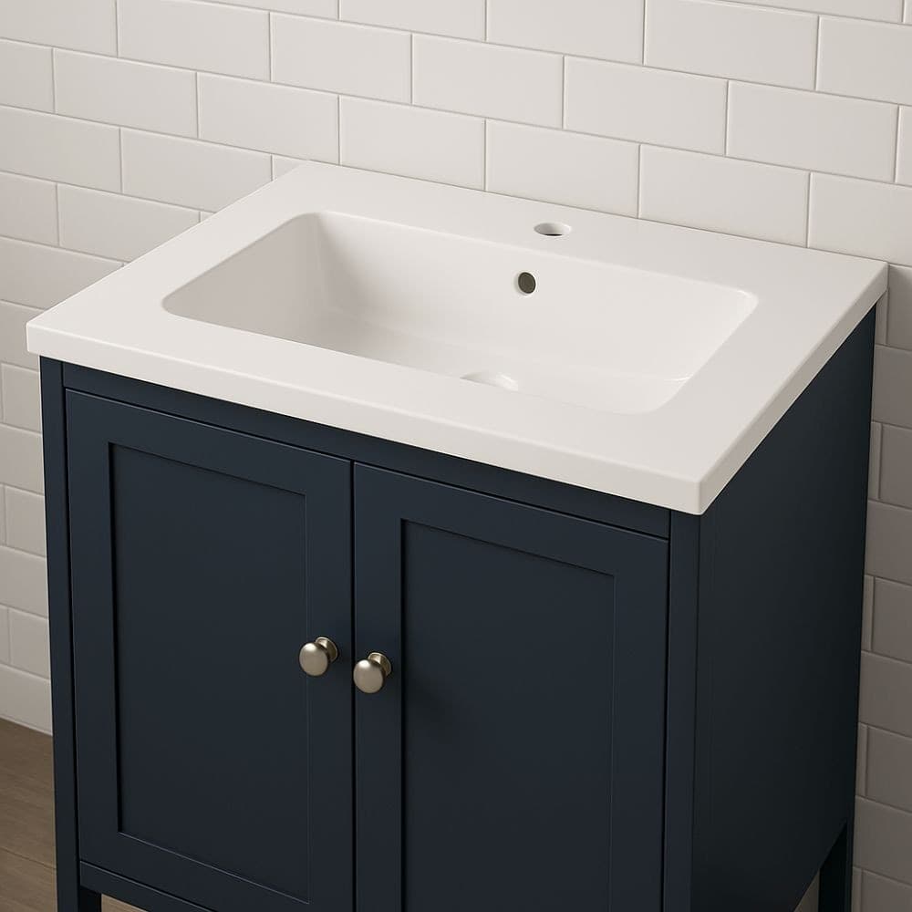Lavabo Da Incasso In Mineral Marmo Bianco Rettangolare 61X46 Cm - 6