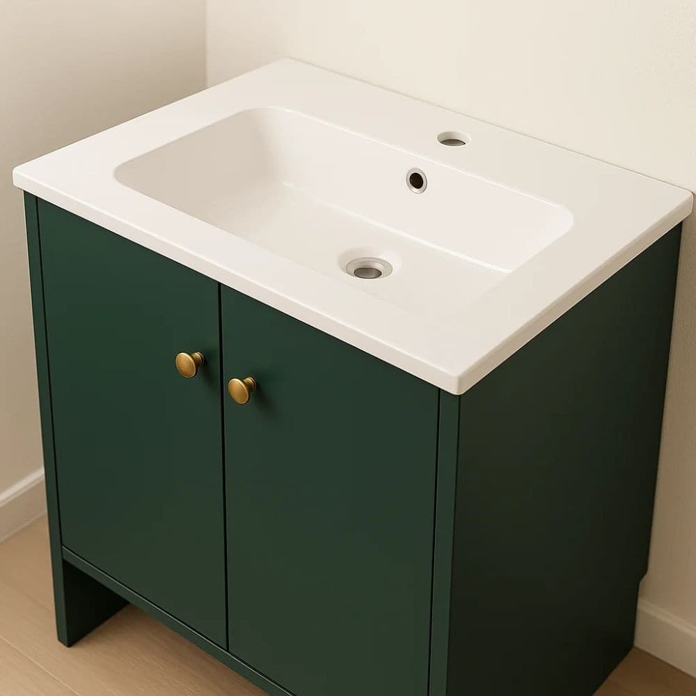 Lavabo Da Incasso In Mineral Marmo Bianco Rettangolare 61X46 Cm - 8