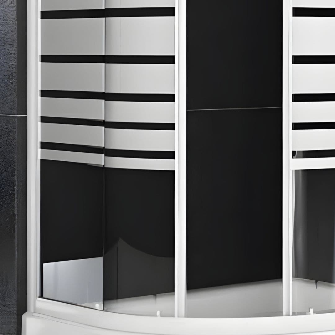 Ogomondo Box Doccia Semicircolare Bianco Due Ante Cristallo Temprato - 19
