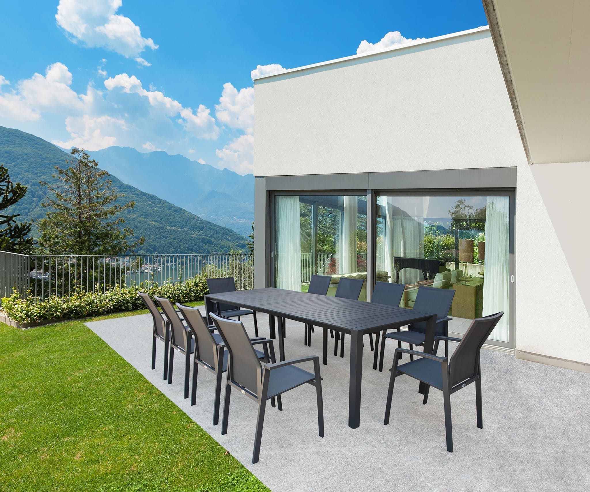 Tavolo allungabile "Tulum" in alluminio dogato 51-260 x 85 cm consolle per giardino e veranda in Tavoli standard Decor Space - Altamura, commercioVirtuoso.it