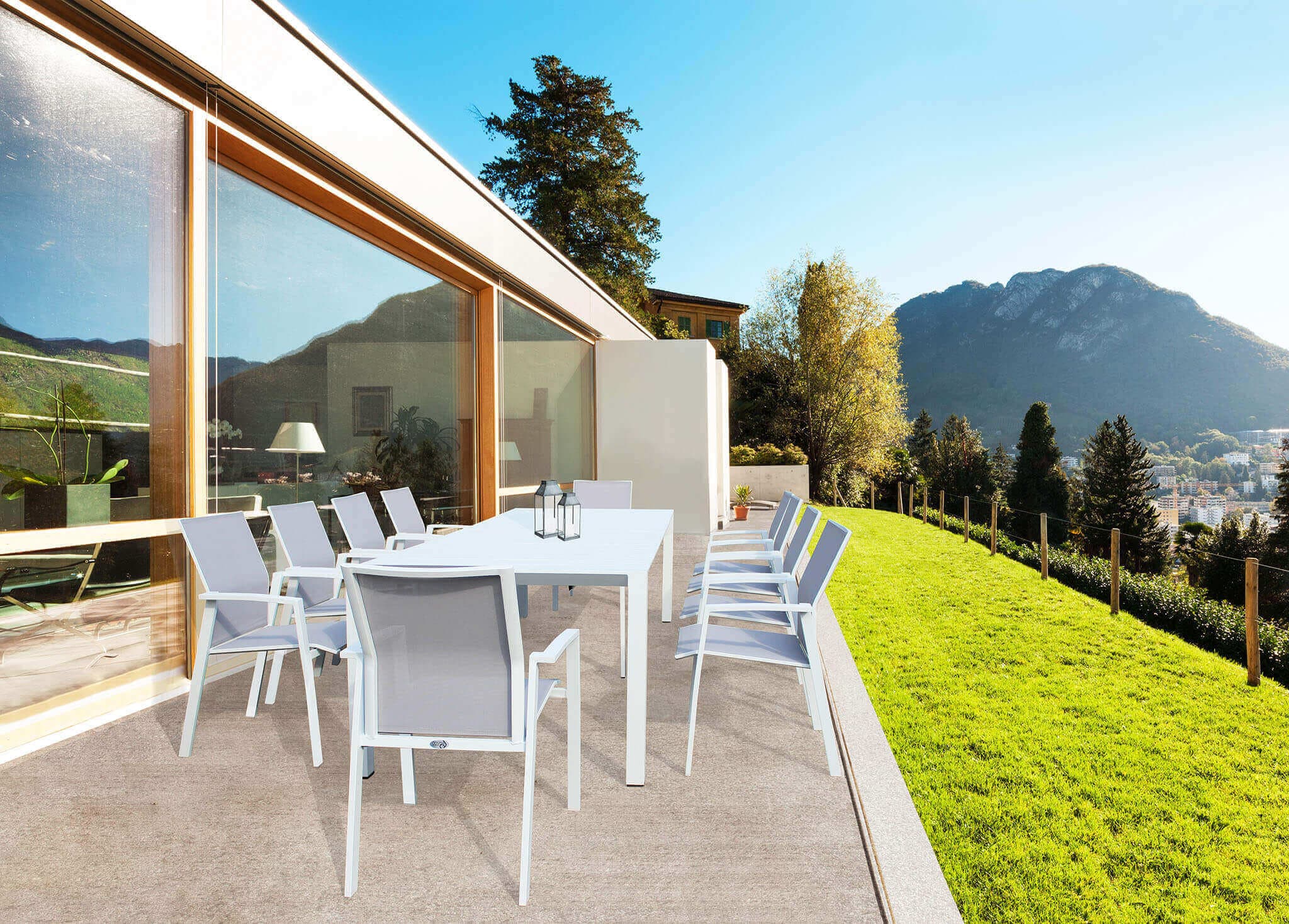 Tavolo allungabile "Tulum" in alluminio dogato 51-260 x 85 cm consolle per giardino e veranda in Tavoli standard Decor Space - Altamura, commercioVirtuoso.it
