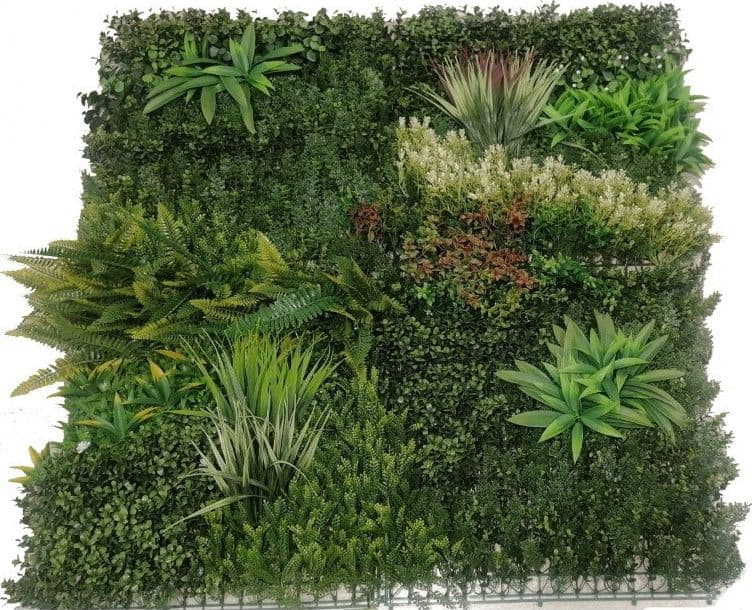 Siepe artificiale per parete sempreverde verticale "Tropicale" da intero ed esterno 1 x 1 mt in Piante artificiali Decor Space - Altamura, commercioVirtuoso.it