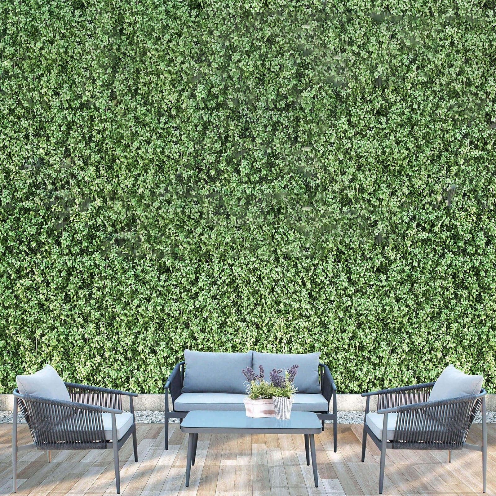 Salottino moderno per esterno "Bora Bora" in alluminio con corde da giardino in Set di mobili Decor Space - Altamura, commercioVirtuoso.it