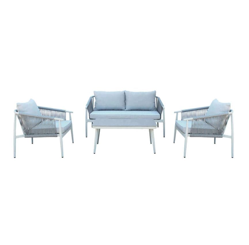 Salottino moderno per esterno "Bora Bora" in alluminio con corde da giardino Giardino e giardinaggio/Arredamento da giardino e accessori/Set di mobili Decor Space - Altamura, Commerciovirtuoso.it