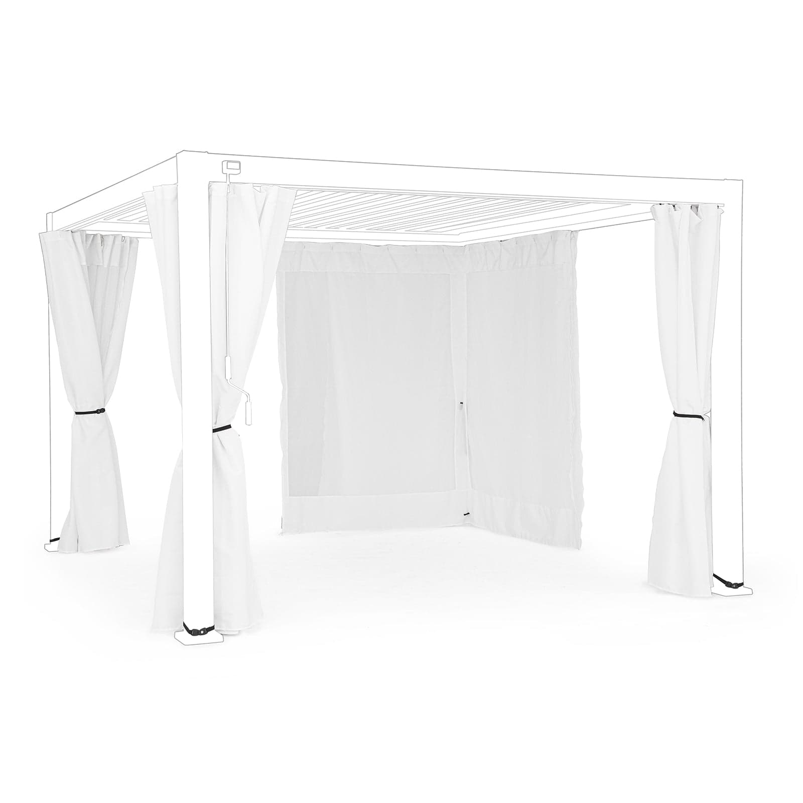 Set 4 Teli laterali con zanzariera per pergola Bioclimatica in Gazebo Decor Space - Altamura, commercioVirtuoso.it