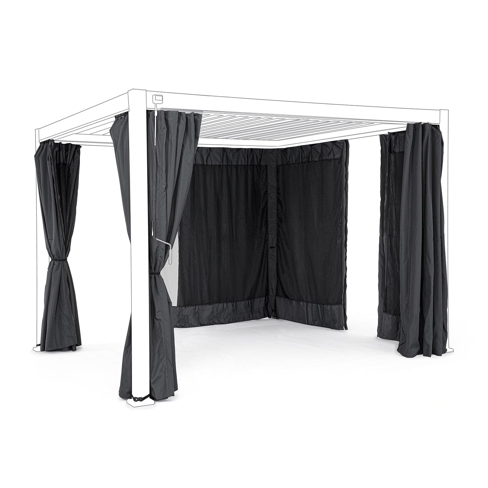 Set 4 Teli laterali con zanzariera per pergola Bioclimatica in Gazebo Decor Space - Altamura, commercioVirtuoso.it