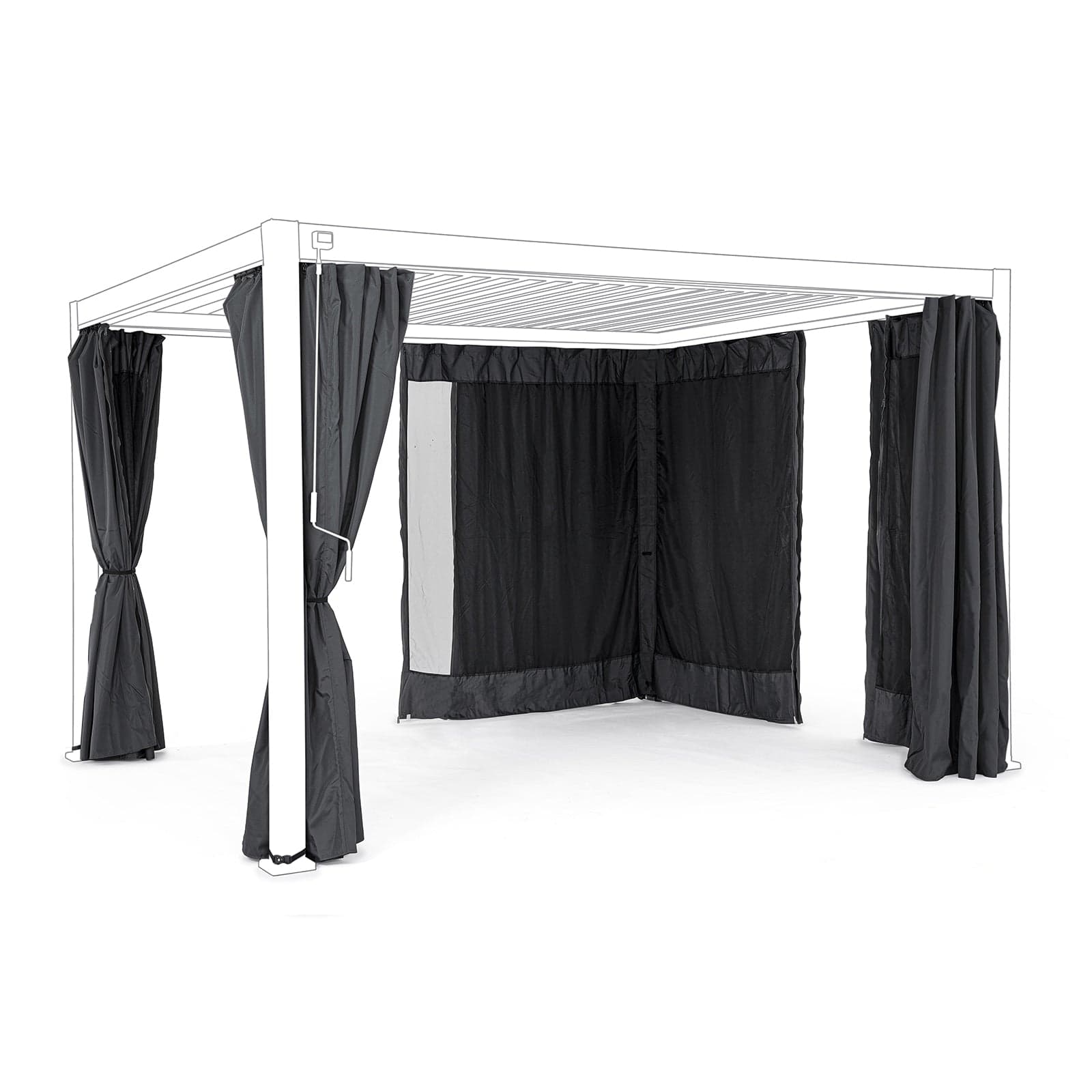 Set 4 Teli laterali con zanzariera per pergola Bioclimatica in Gazebo Decor Space - Altamura, commercioVirtuoso.it