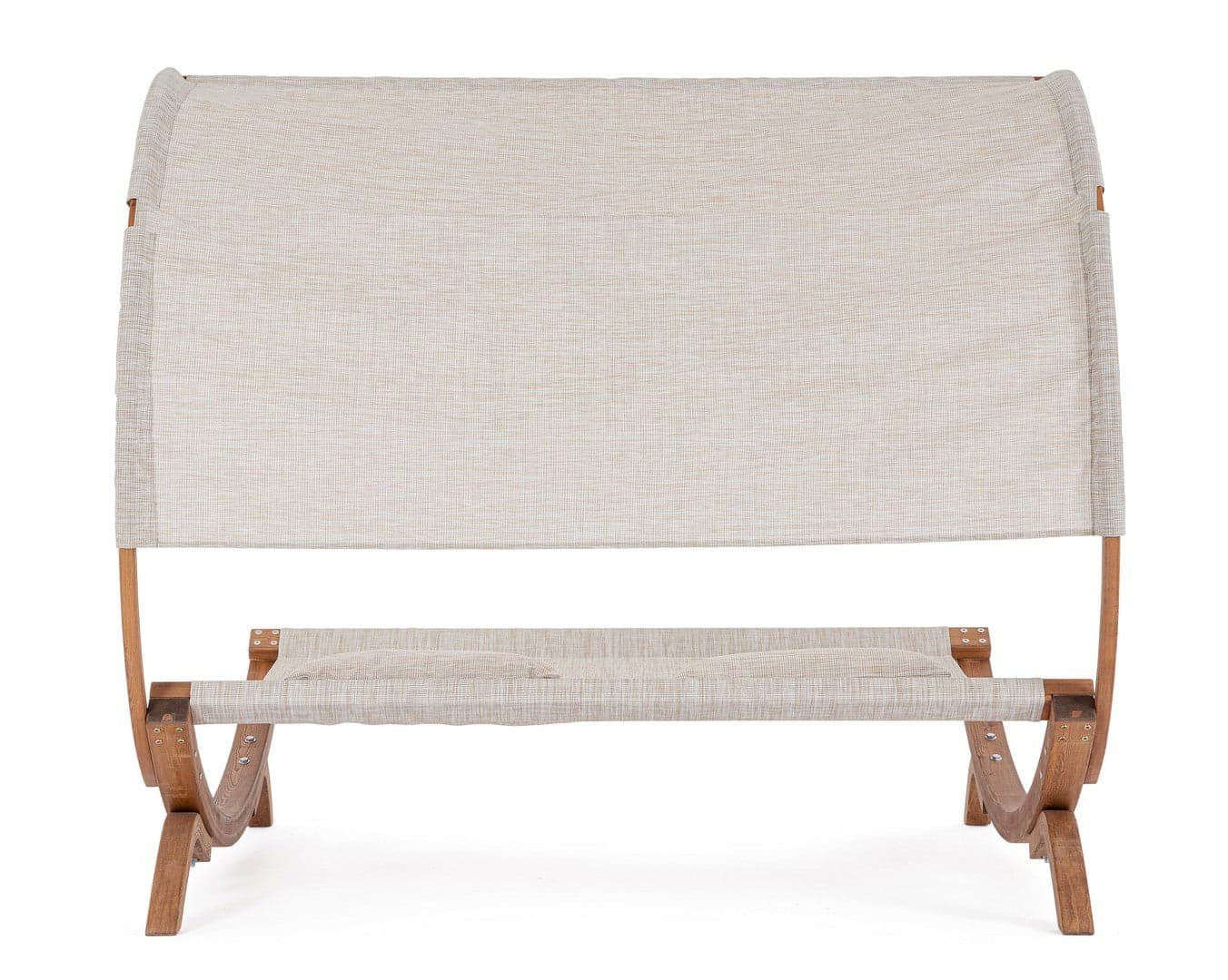 Lettino sospeso "Noes" 2 posti con tettuccio e cuscinetti, struttura in legno, seduta comoda in Sedie per tavolo da giardino Decor Space - Altamura, commercioVirtuoso.it