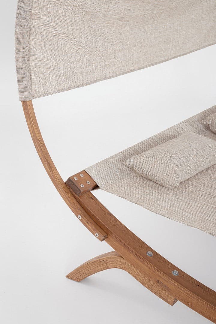 Lettino sospeso "Noes" 2 posti con tettuccio e cuscinetti, struttura in legno, seduta comoda in Sedie per tavolo da giardino Decor Space - Altamura, commercioVirtuoso.it